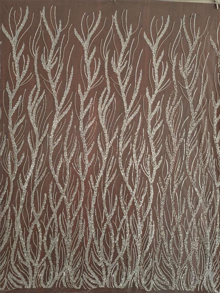 Tissu de dentelle à paillettes et perles : voile de mariée, confection de poupées, loisirs créatifs