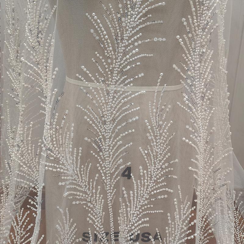 Beaded Sequin Lace Fabric: Bridal Wedding Veil, Doll Making, DIY