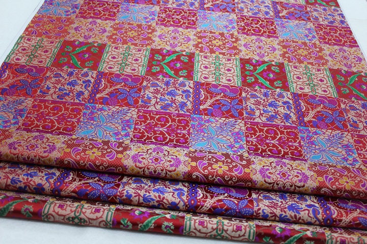 Patchwork Brocade Fabric: Mongolian Tibetan Gown Material, 29"W