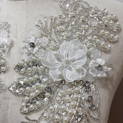 Embroidered Lace Trim: Beaded Sequins, Bridal Wedding Dress, By The Yard