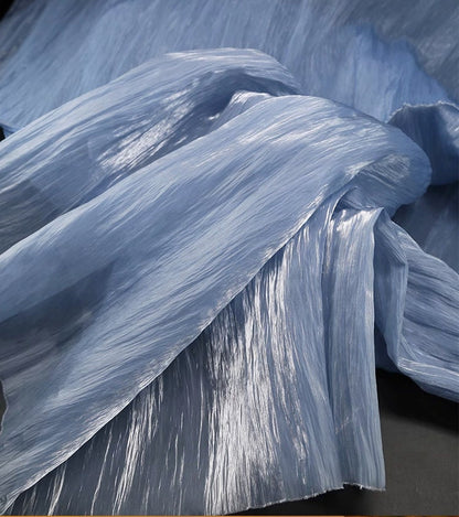 Glitter Organza Fabric: Hand-Ruffled Textured Apparel, 48" Width