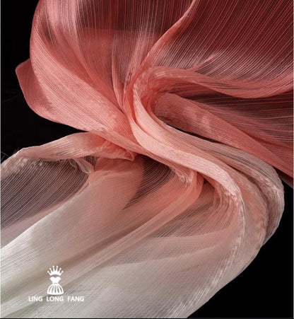 Shiny Crinkle Organza Fabric: 55" Wide Pleated Texture - Wedding & Gown Design