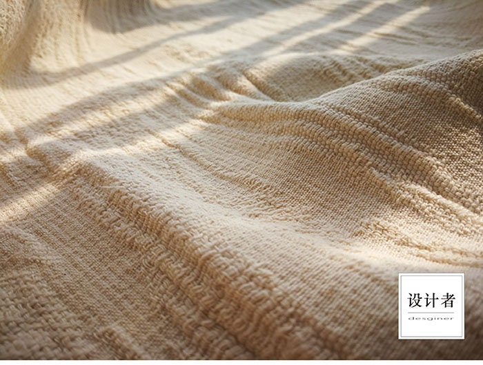 Jacquard Linen Fabric: Thick Zen Style, Sustainable Cotton (53"W)