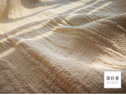Jacquard Linen Fabric: Thick Zen Style, Sustainable Cotton (53"W)