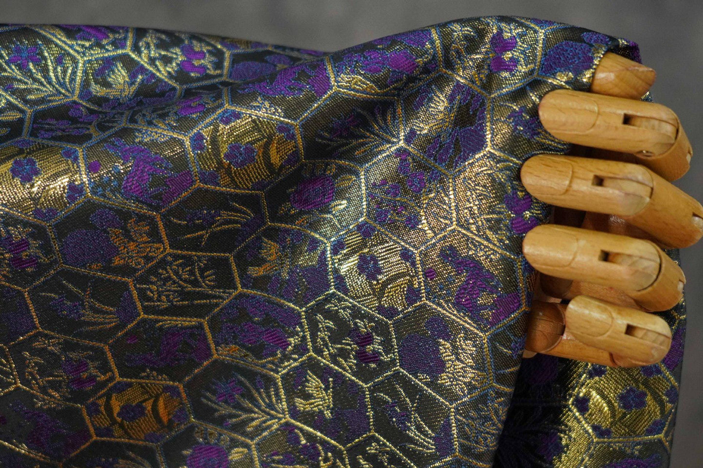 Gold Thread Brocade Fabric ��� Diamond Medallion, Tibetan Sty"W