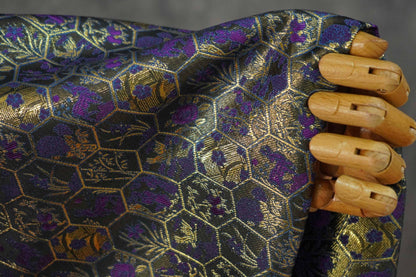 Gold Thread Brocade Fabric ��� Diamond Medallion, Tibetan Sty"W