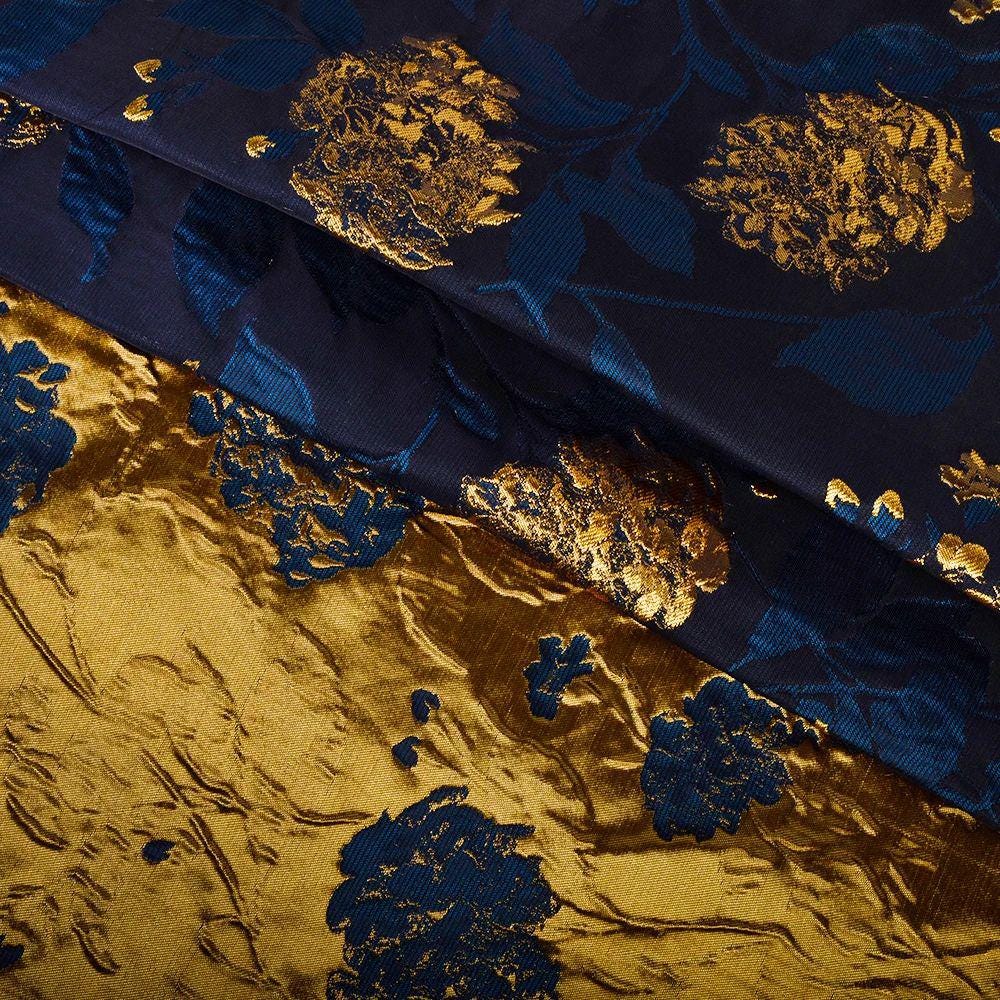 Brocade Jacquard Fabric | Gold Floral Knit Upholstery, Costume Fabric