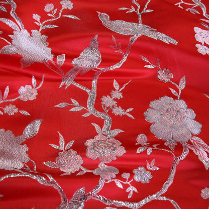 Gold Thread Damask Fabric: Metallic Jacquard Brocade (59"W)