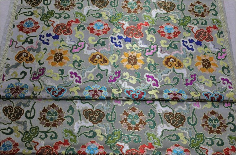 Floral Jacquard Brocade Fabric: Chinese Mongolian Style (By The Meter) - Poppylollipop