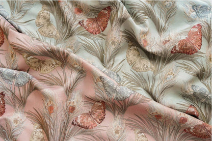 Butterfly Jacquard Fabric: 3D Texture Gold Thread, 55" Wide