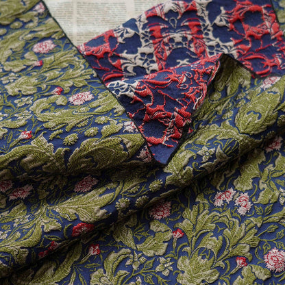 Tissu d'ameublement jacquard à motifs floraux : style victorien-édouardien, 140 cm de large