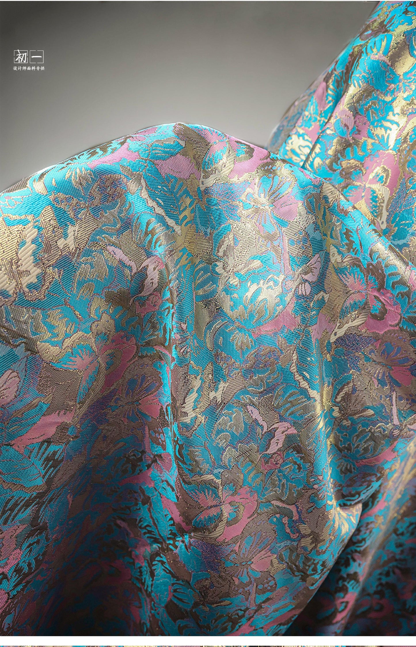 Gold Thread Jacquard Fabric: 3D Oil Painting Texture, 55" Wide