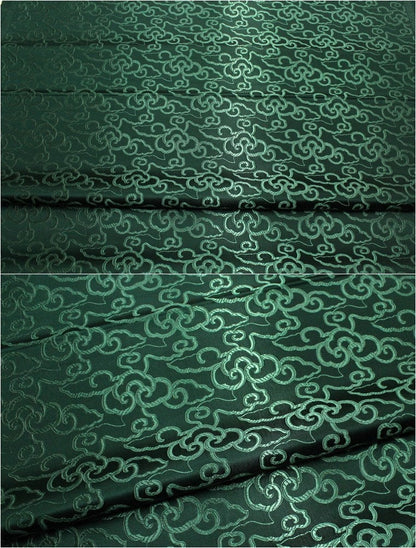 Cloud Brocade Fabric: Turquoise Jacquard, Costume Dress Material - By The Meter