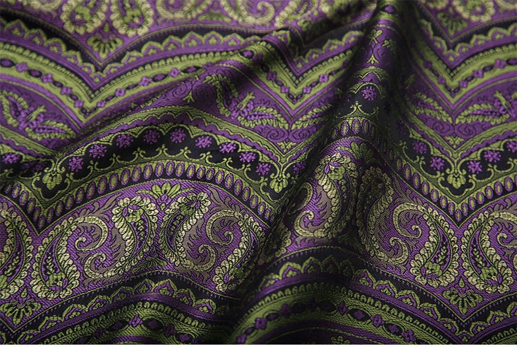 Paisley Brocade Fabric: Indian Rayon for Crafts & Upholstery
