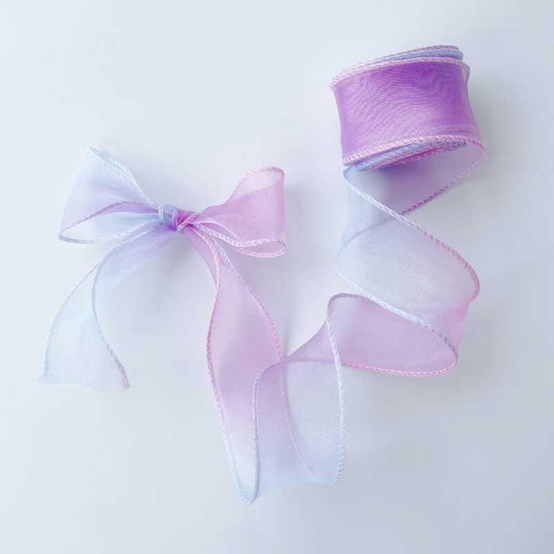 Gradient Organza Ribbon: 4cm Fishtail Yarn, DIY Crafts (10 Yards)