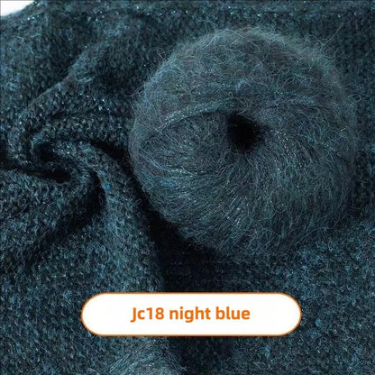 Fil de soie mohair arc-en-ciel : Pelote de laine à tricoter en dentelle pailletée