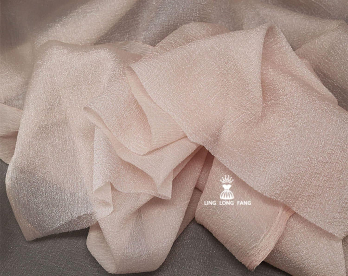 Pearlescent Organza Seersucker Fabric: 59" Wide Cotton-Polyester
