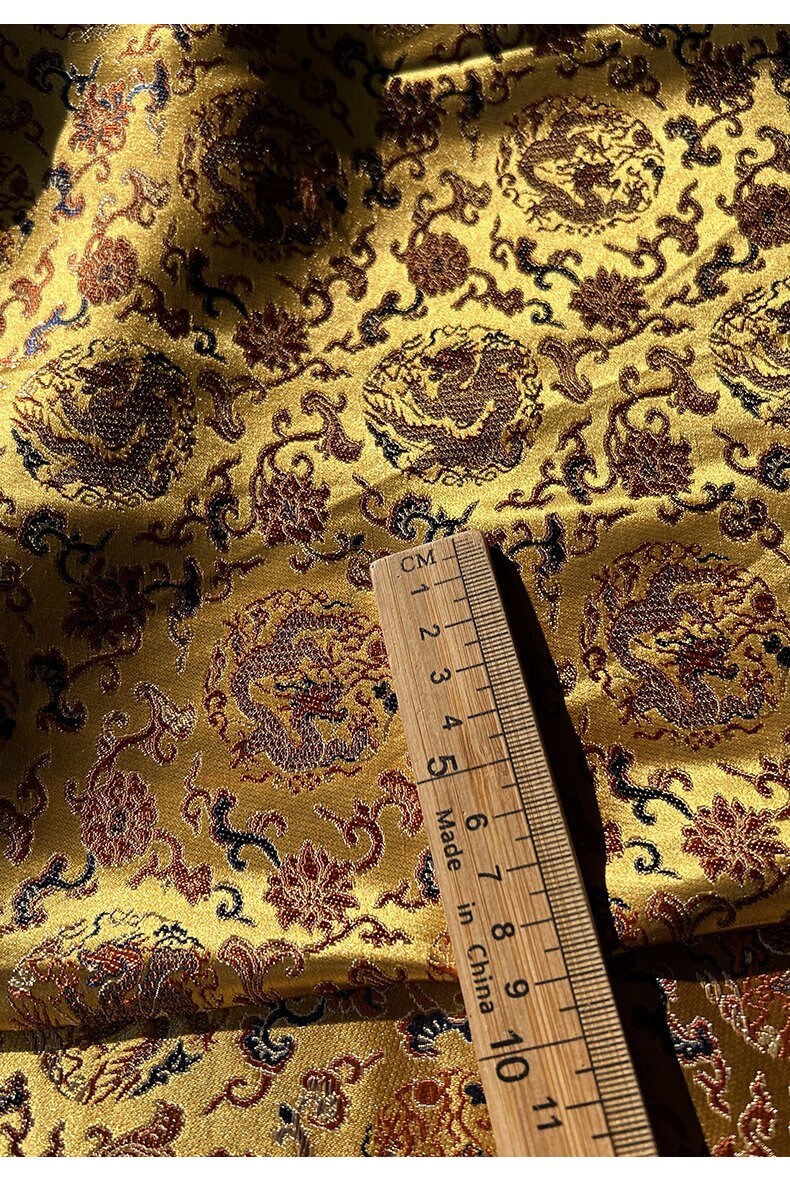 Dragon Silk Brocade Fabric: 57"W Chinese Emperor Robe Material
