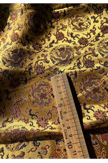 Dragon Silk Brocade Fabric: 57"W Chinese Emperor Robe Material