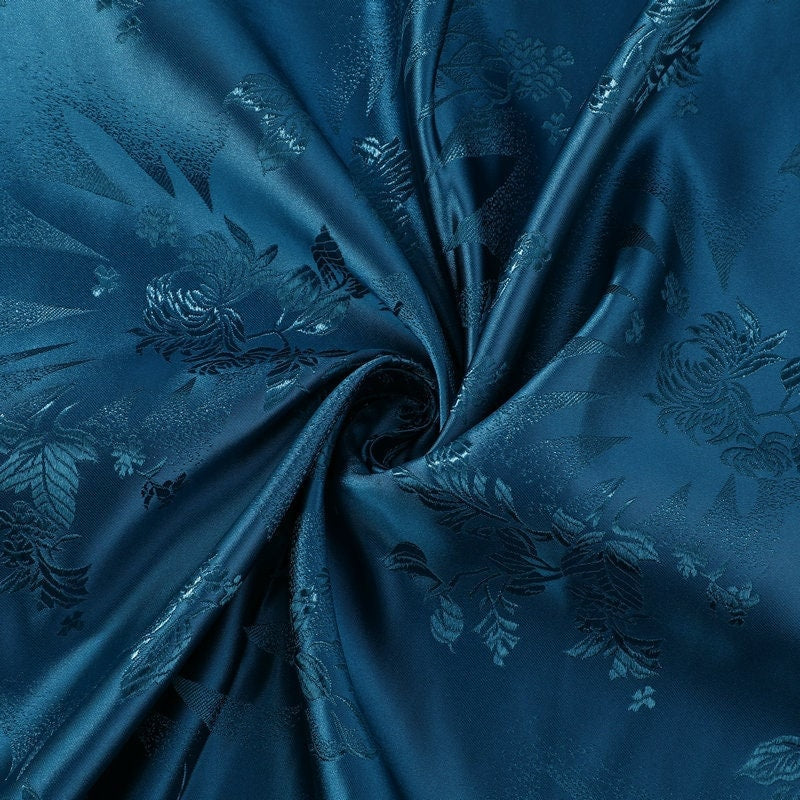 Chrysanthemum Brocade Fabric: 29.5" Wide Satin Silk Jacquard