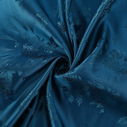 Chrysanthemum Brocade Fabric: 29.5" Wide Satin Silk Jacquard