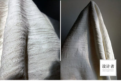 Jacquard Linen Fabric: Thick Zen Style, Sustainable Cotton (53"W)