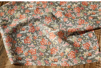 Vintage Style Ramie Fabric: Floral Print, 55" Wide, Sewing & Upholstery