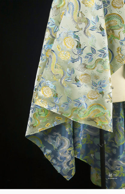 Dragon Jacquard Fabric: 59"W Polyester Damask for Sewing & Decor