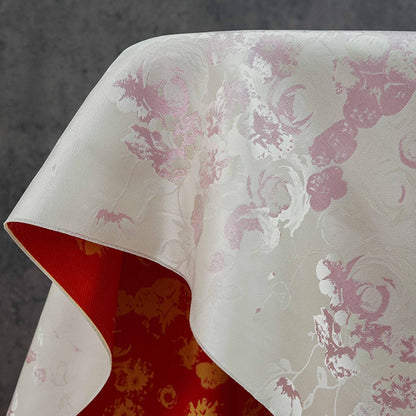 Reversible Rose Jacquard Fabric: Floral Embossed Weave, 65" Wide