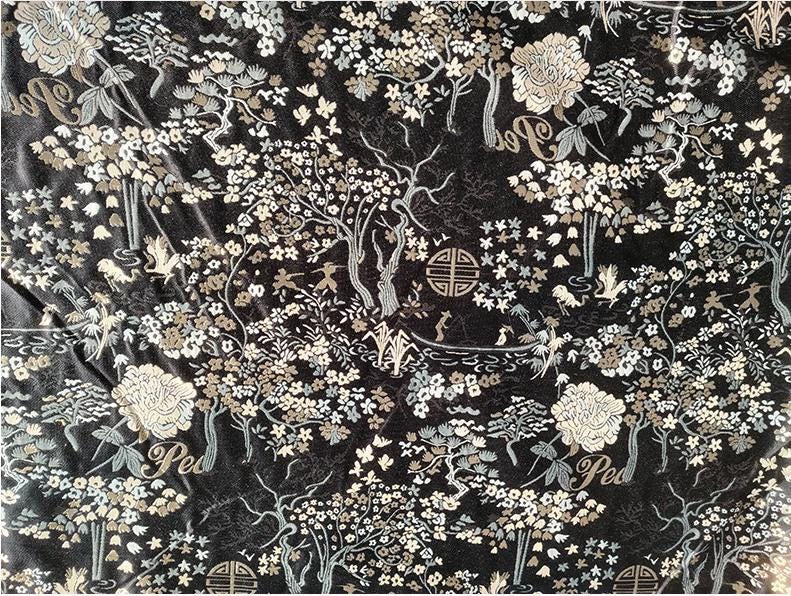 Gold Thread Jacquard Fabric: 3D Floral Designer Fabric - 59" Wide