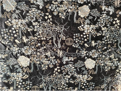 Gold Thread Jacquard Fabric: 3D Floral Designer Fabric - 59" Wide