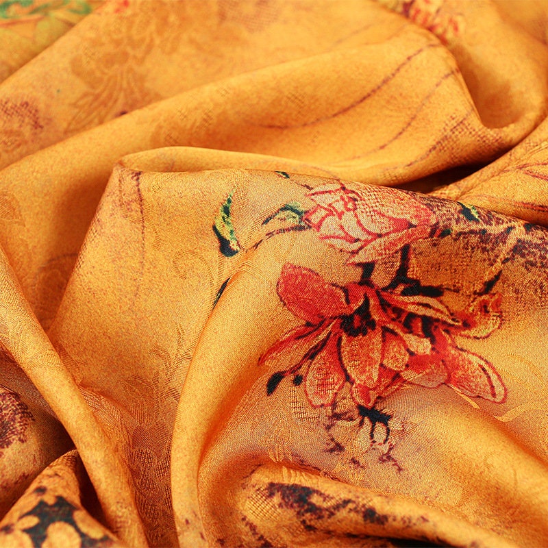 Ancient Chinese Baizi Print Fabric: Polyester Spandex Blend, 59" Wide