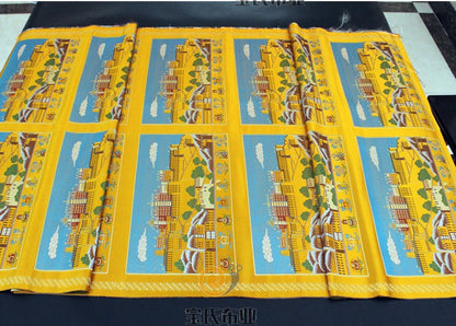 Tissu du palais du Potala tibétain : Tissu d'ameublement ethnique (28 po de largeur)