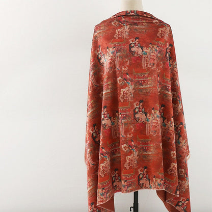 Floral Ladies Polyester Spandex Fabric: Silken Flow, 59" Wide