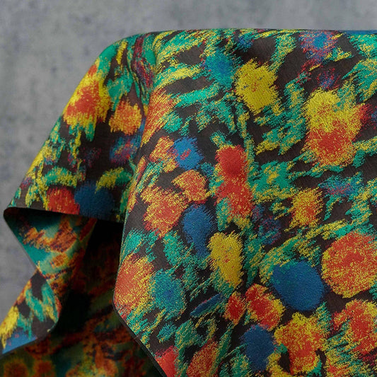 Abstract Floral Jacquard Fabric: Upholstery & Fashion Textile