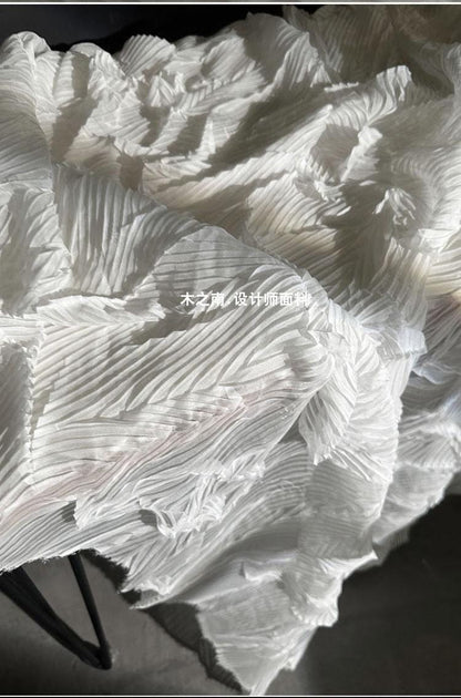 Crêpe plissé : texture pressée à la main, 140 cm de large