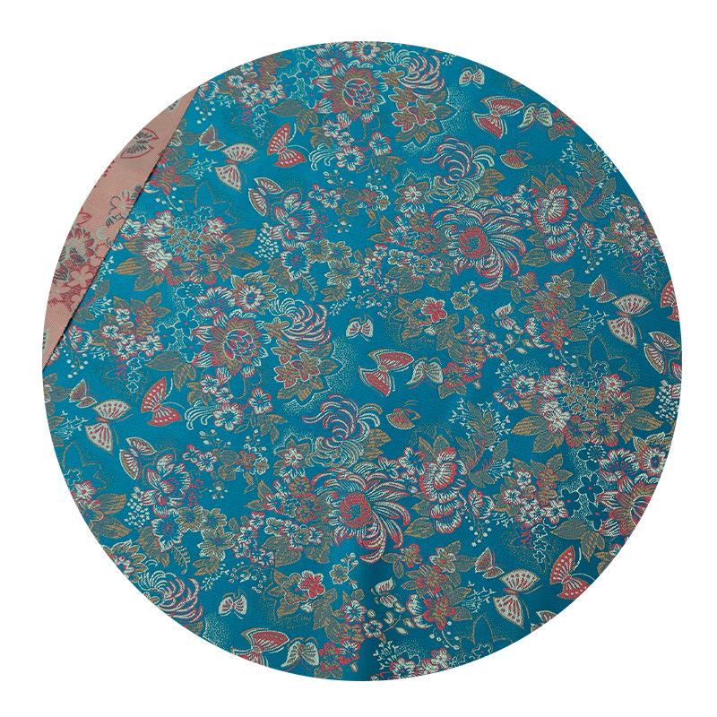 Nishijin Weaving Fabric: Japanese Floral Butterfly Upholstery Fabric by the Meter