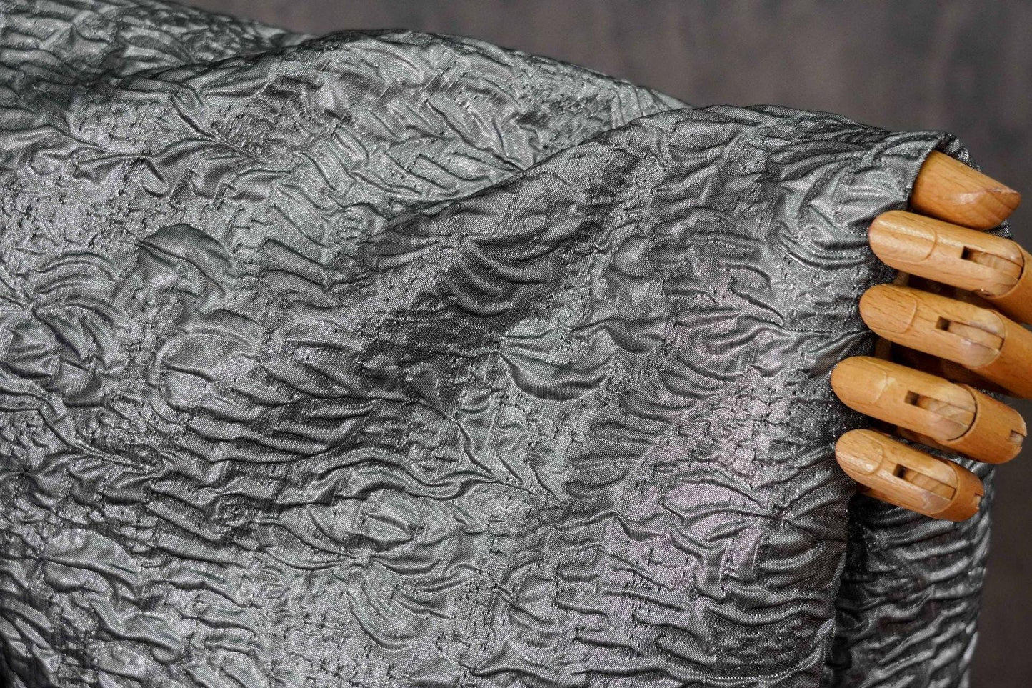 Embossed Jacquard Fabric with Metallic Threads ��� Textured Vintage Ma