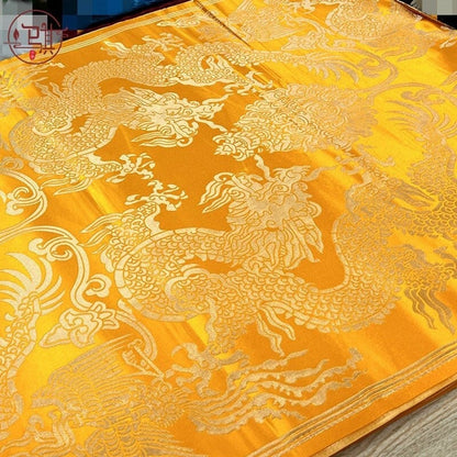 Dragon Jacquard Satin Fabric: 29" Rayon Brocade by the Meter