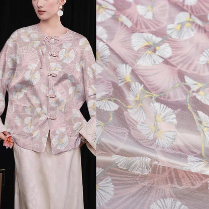 Phlox Flower Brocade Fabric: 59"W Chinese Upholstery Sewing Material