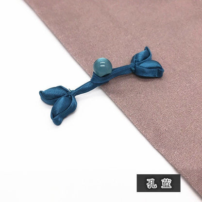 Handmade Satin Leaf Frog Buttons: Cheongsam Chinese Knot Closures