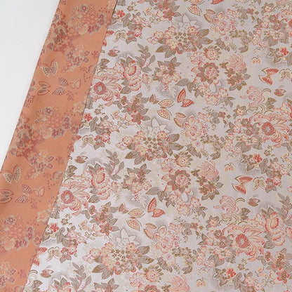 Nishijin Weaving Fabric: Japanese Floral Butterfly Upholstery Fabric by the Meter