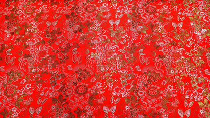 Butterfly Brocade Fabric: 45"W Silk Rayon Blend, Costume Decor