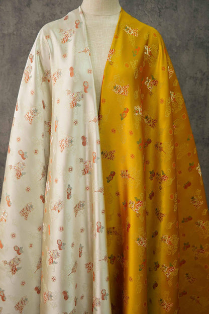 Lion Jacquard Brocade Fabric: 55"W Damask Upholstery, Costume, Decor