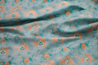 Brocart chinois : style dynastie Song, motif cheval, 147 cm de large