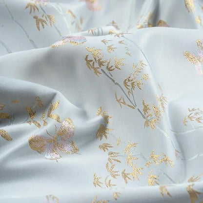 Butterfly Bamboo Brocade Fabric: 59"W Tibetan Style Drapery