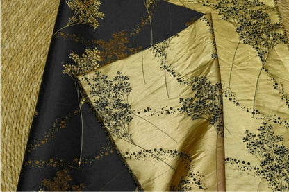 Tissu jacquard à fil doré : motif épis de blé rétro, 150 cm de large