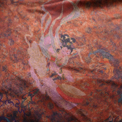 Dunhuang Feitian Satin Fabric: Retro Costume Upholstery (63"W)