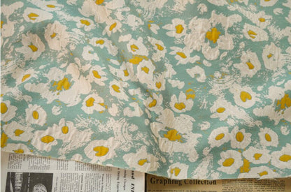 Reversible Jacquard Fabric: Embossed Floral Oil Painting, 59"W