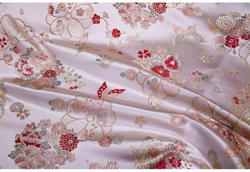 Butterfly Brocade Fabric: 57���W Silk Rayon Jacquard